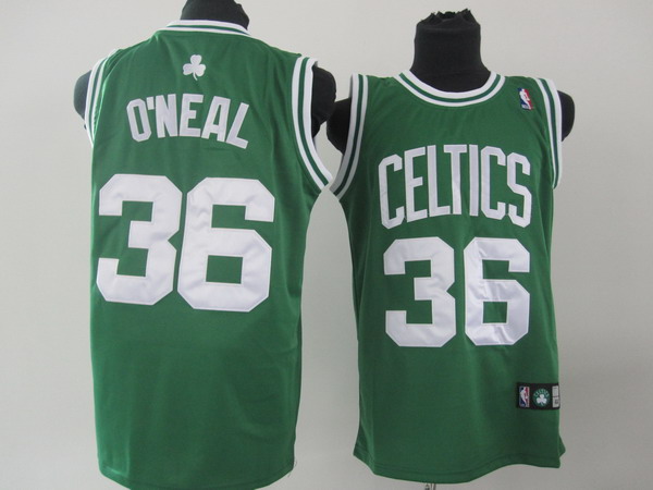 NBA Boston Celtics 36 Shaquille O'NEAL Authentic Road Green Jersey